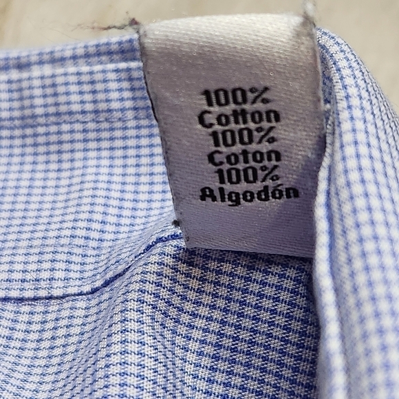 Men's Dress shirt Slim fit Collared Button down blue white Size XL CALVIN KLEIN - Picture 7 of 13